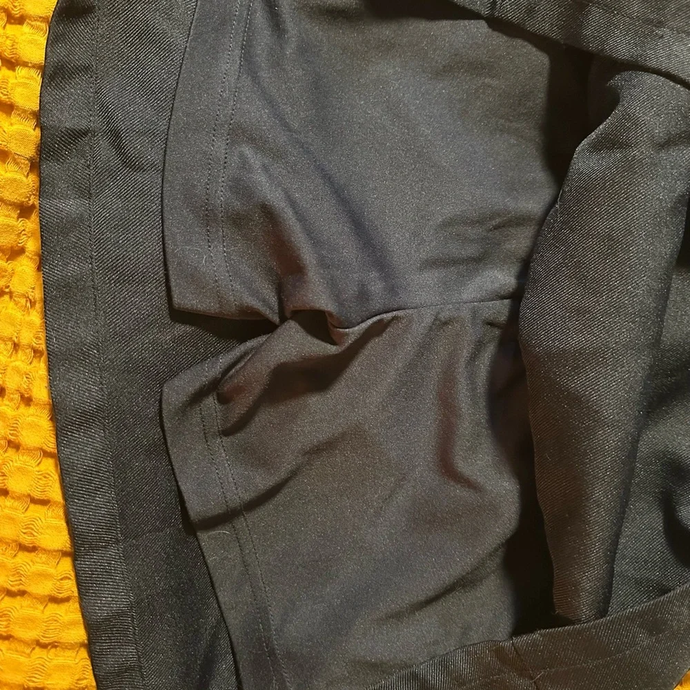 Chaps Navy Pleated A-Line Skirt with Button Accents - Picture 4 of 4